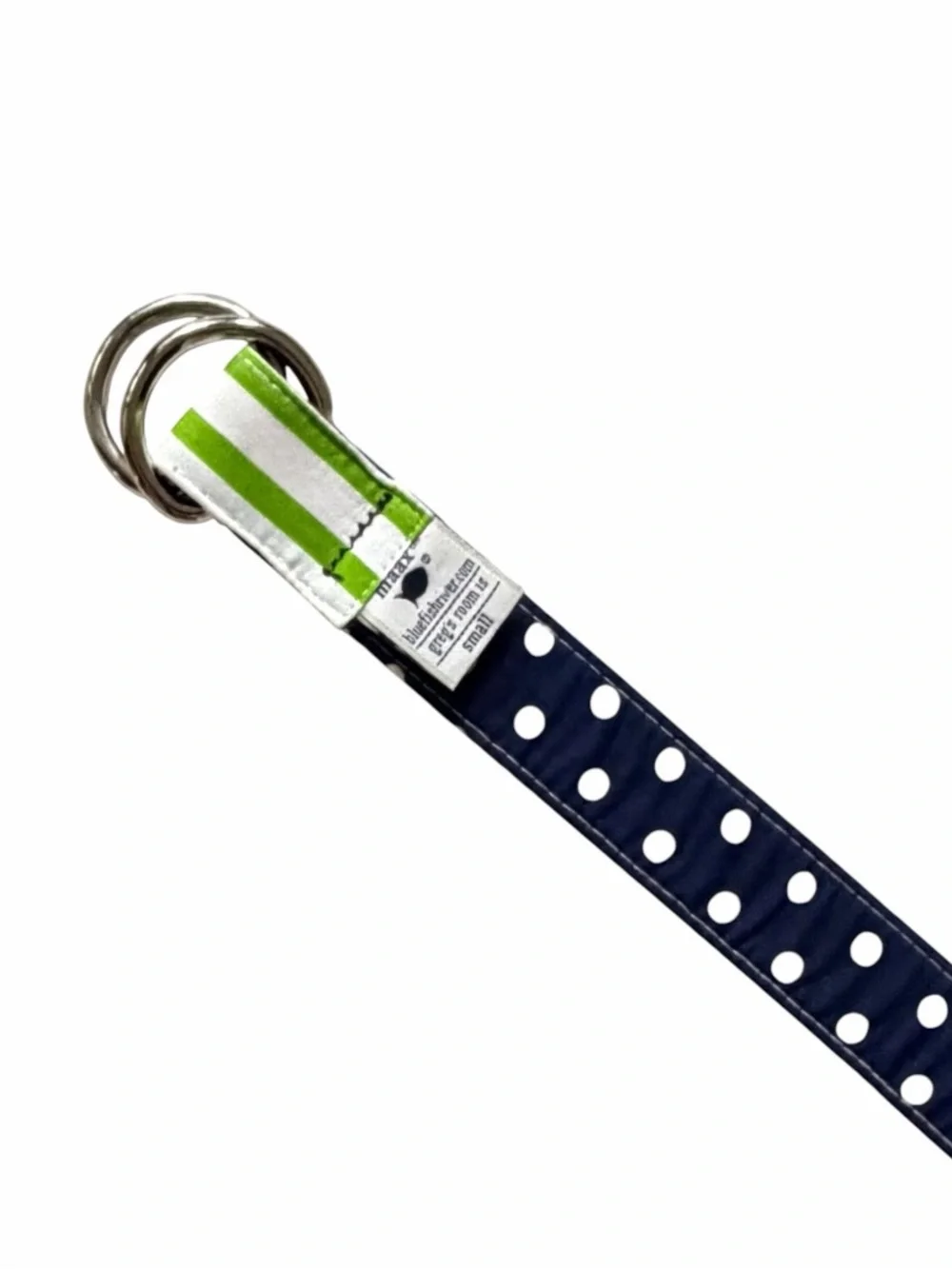 Maax Blue Fish River Reversible Preppy D-Ring Ribbon Belt
